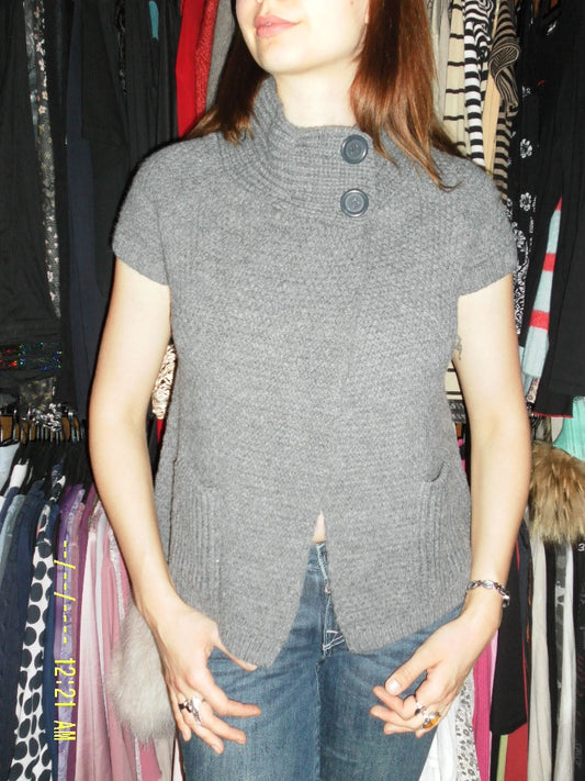 Strickoberteil S Grau