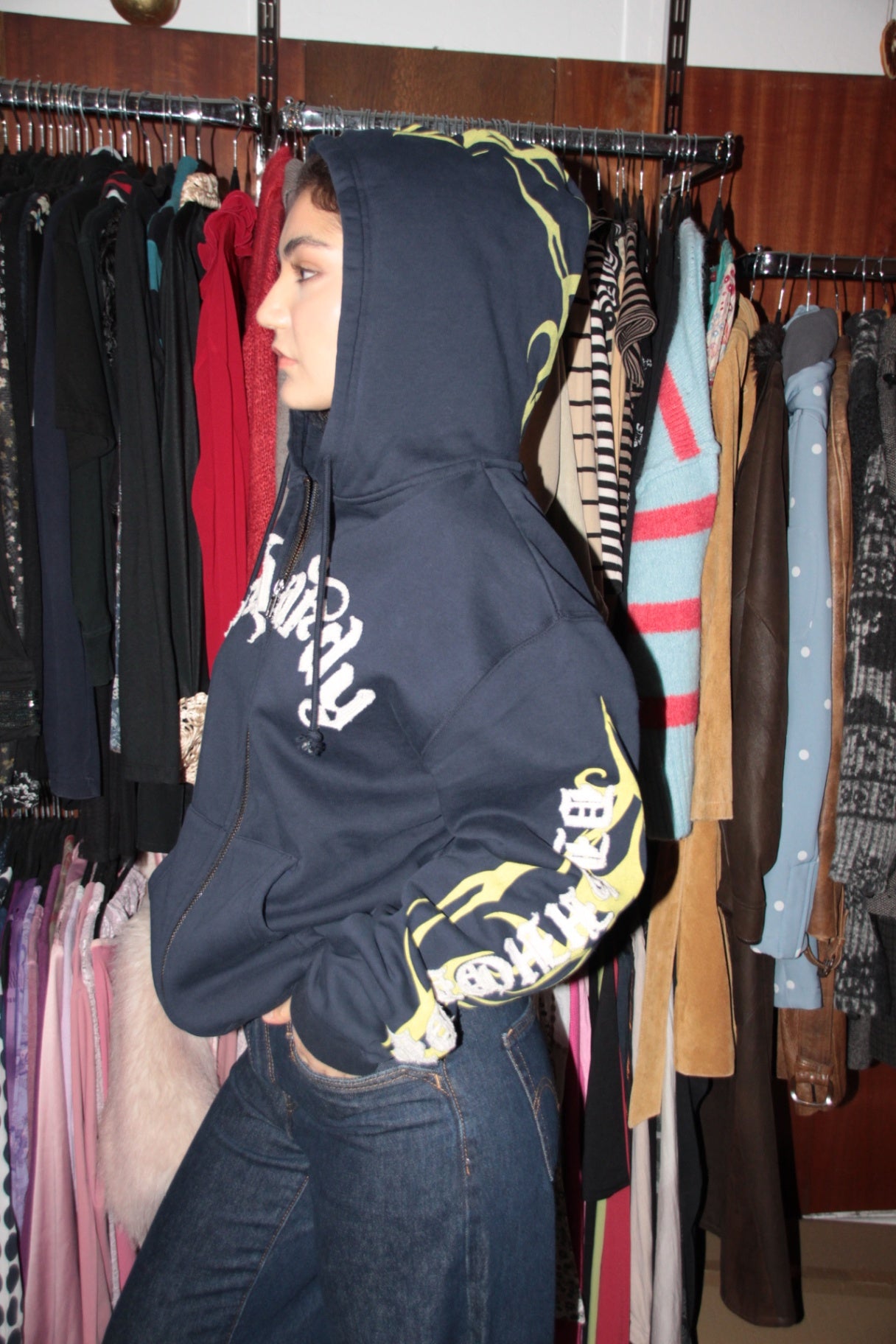 Ed Hardy Hoodie Sipper M Marineblau