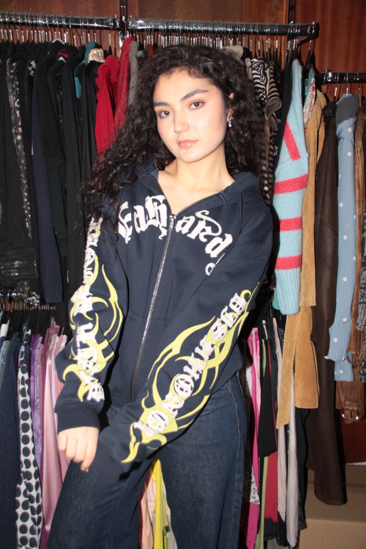 Ed Hardy Hoodie Sipper M Marineblau