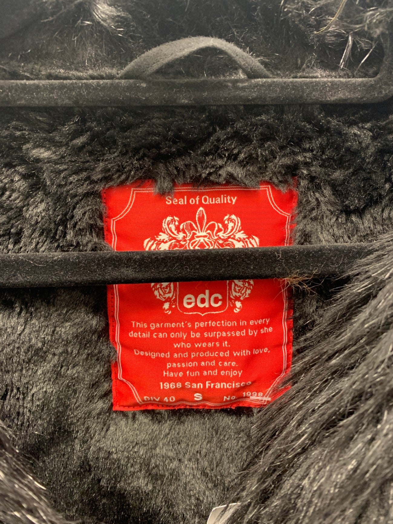 edc Mantel mit Fell S Schwarz