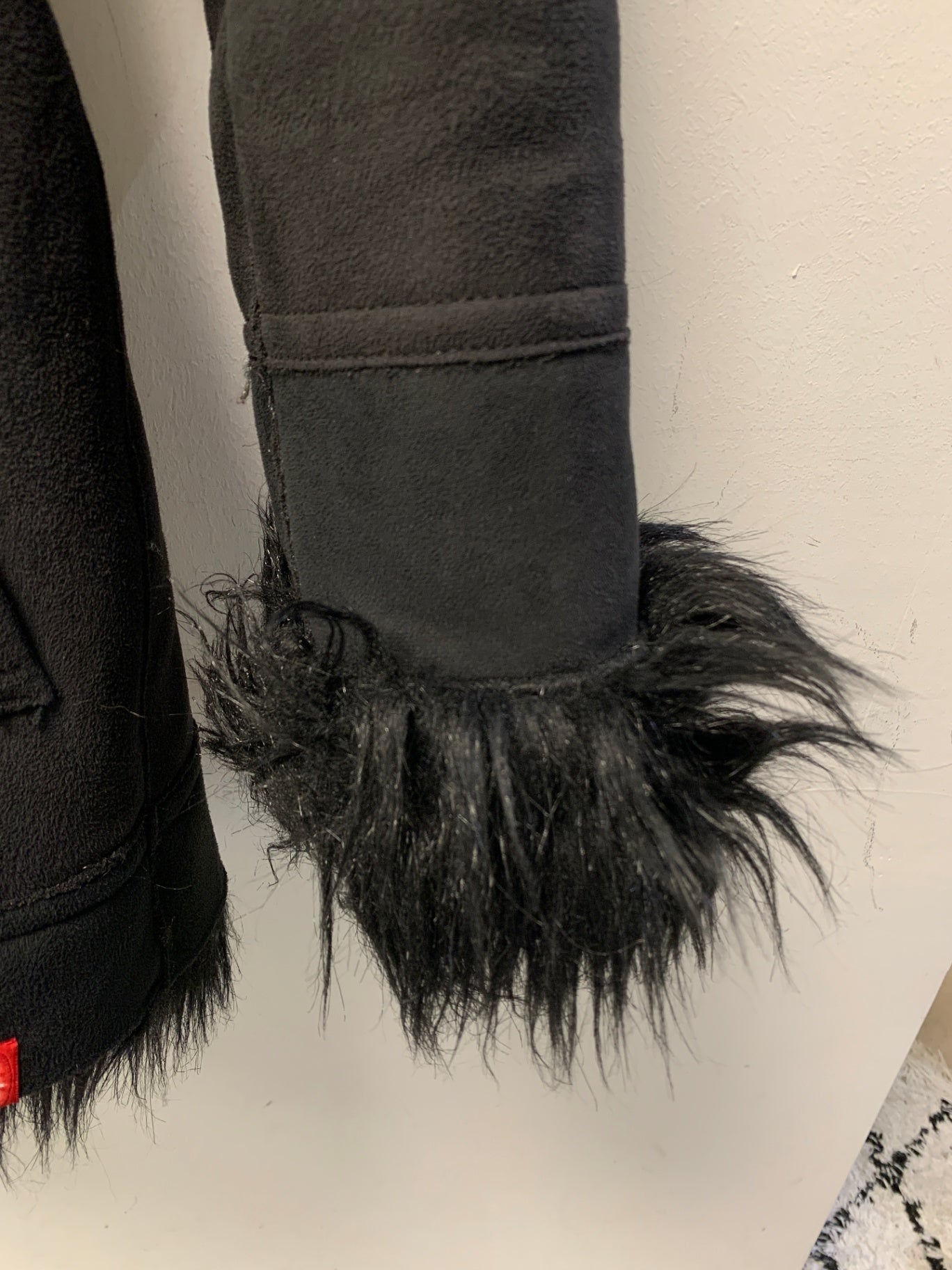 edc Mantel mit Fell S Schwarz