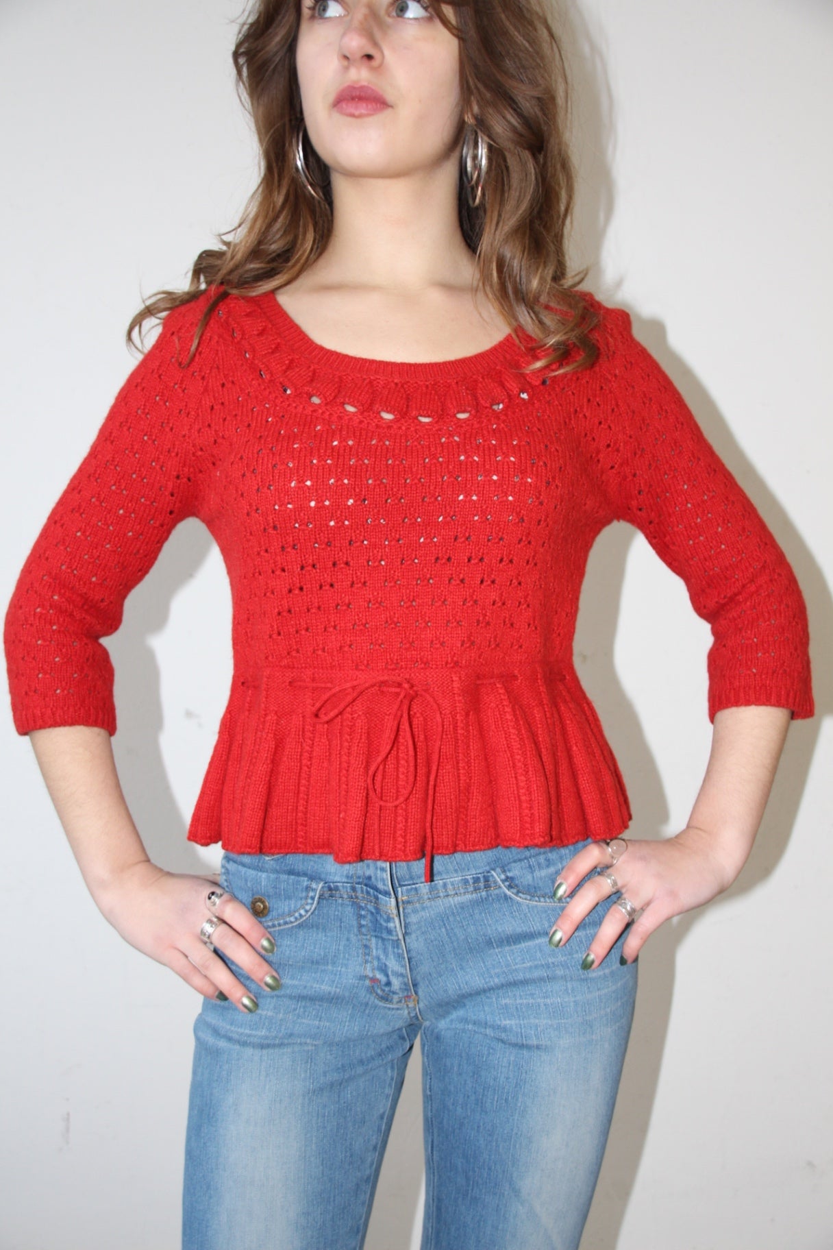 Unbekannt Strickoberteil S Rot