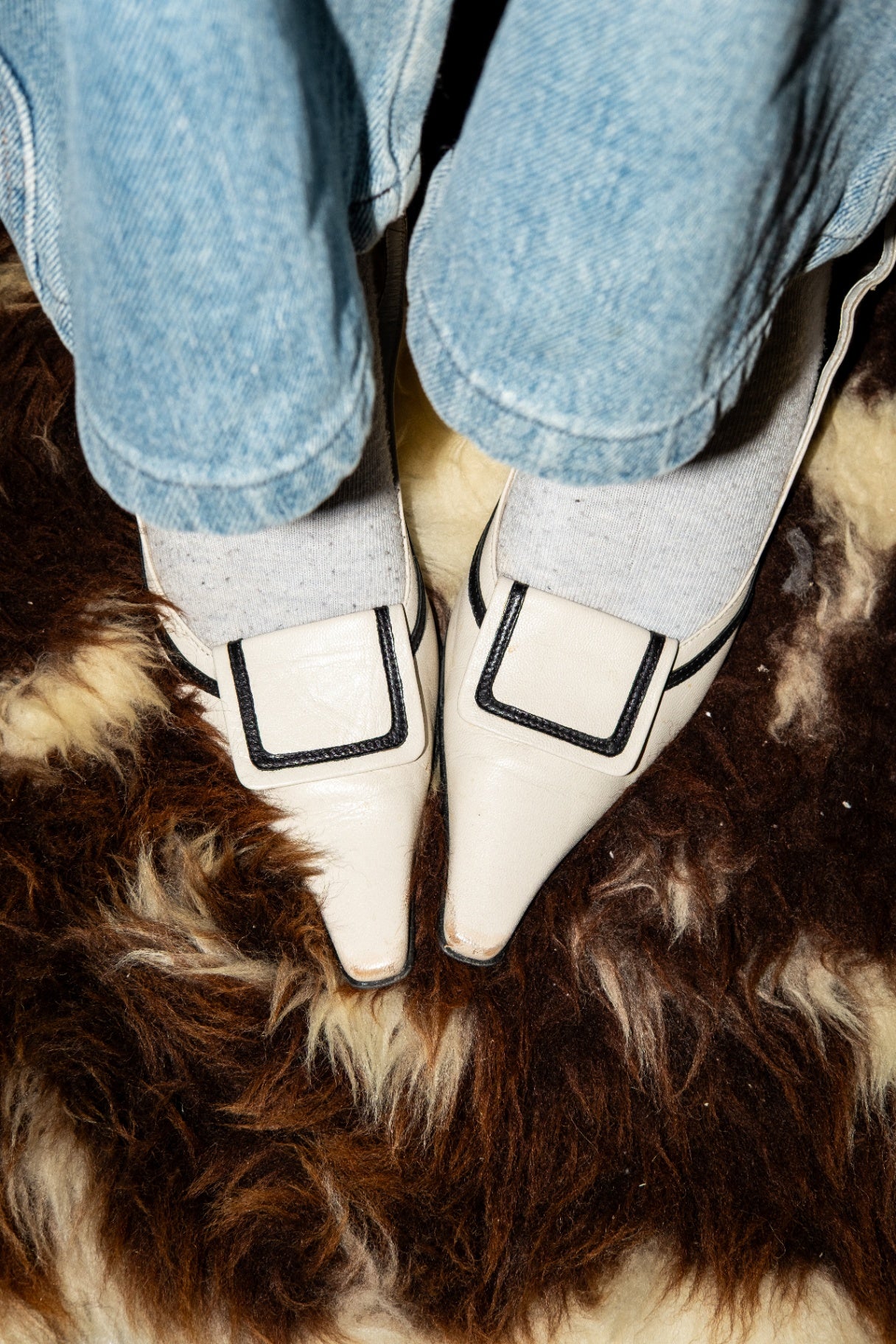 Kitten Heels Schwarz/Weiß