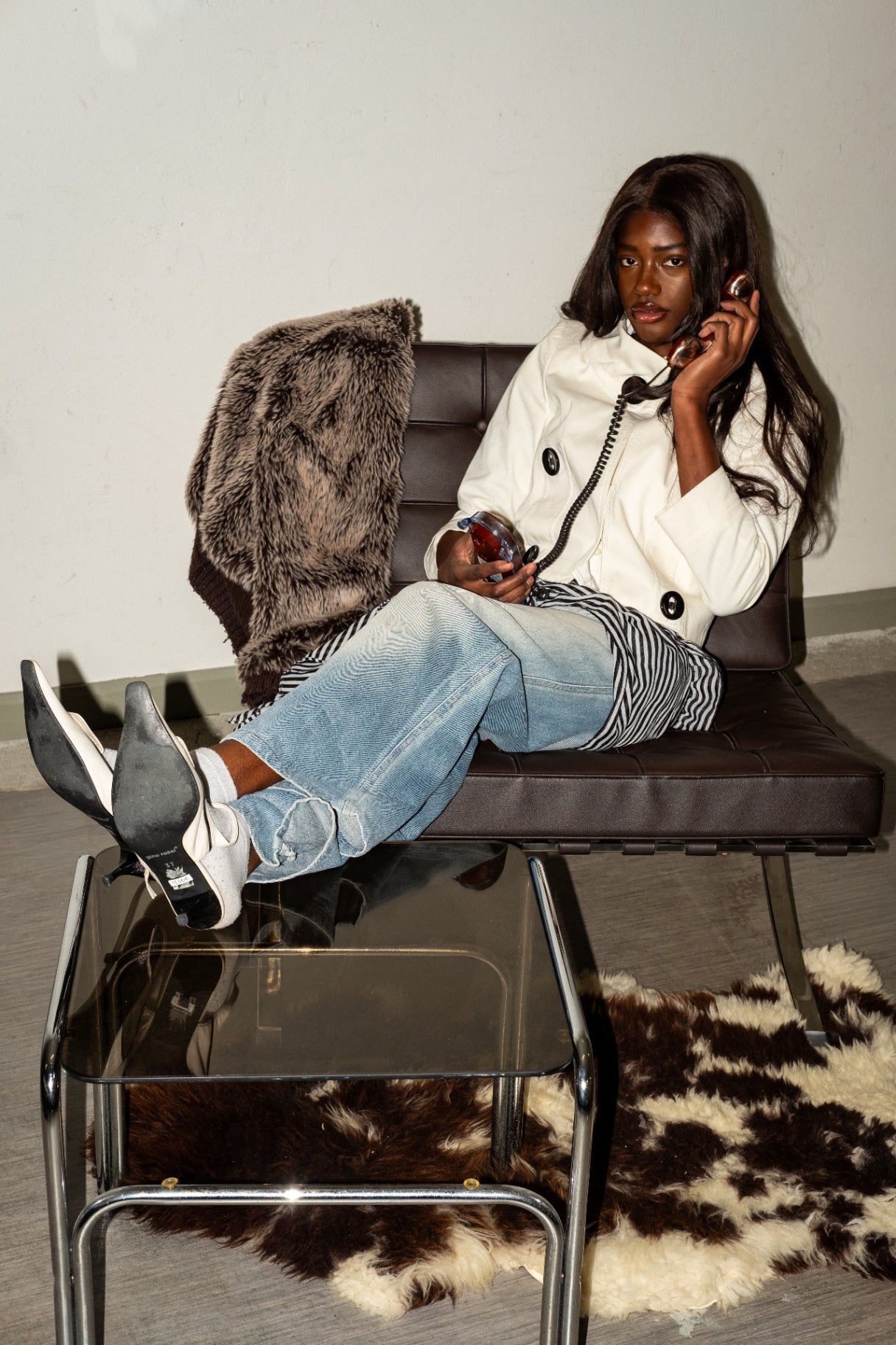 Kitten Heels Schwarz/Weiß