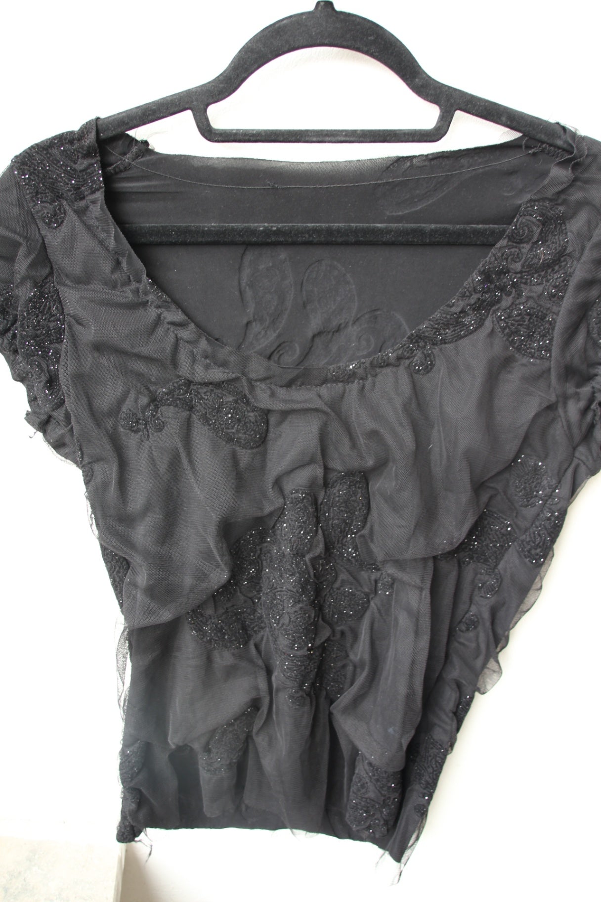 T-Shirt mit Glitzer S Schwarz