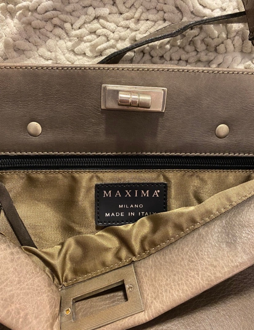 Handtasche Groß Grau/Bronze