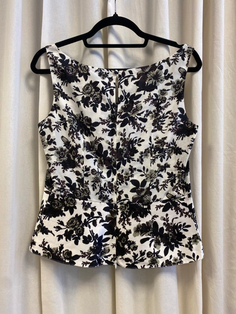 Balenciaga Blusen-Top 40 Weiß mit Blumenmuster