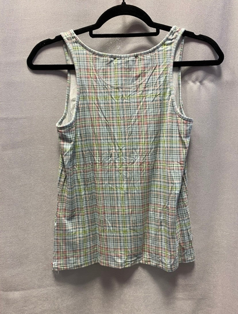 Tanktop S Hellblau Kariert