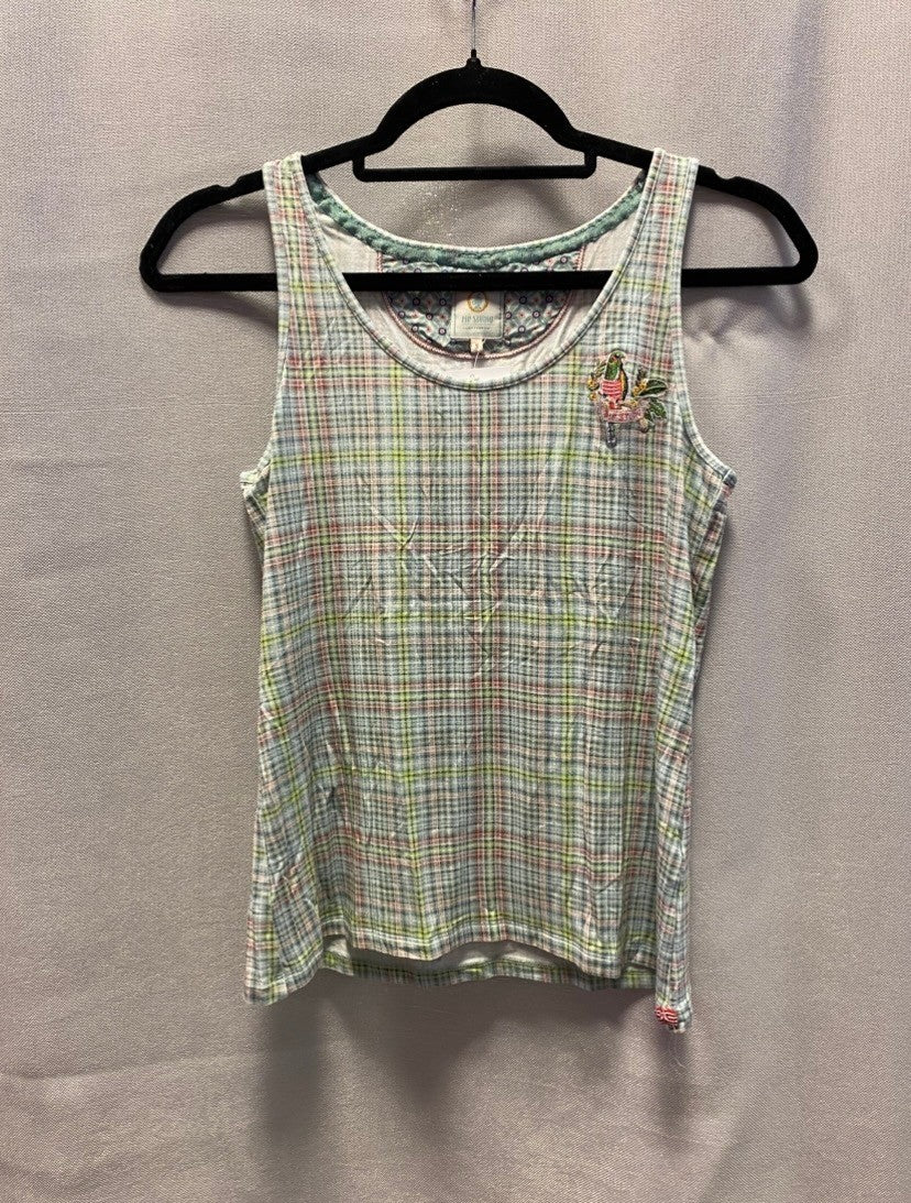 Tanktop S Hellblau Kariert