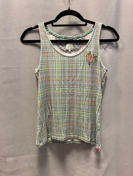 Tanktop S Hellblau Kariert