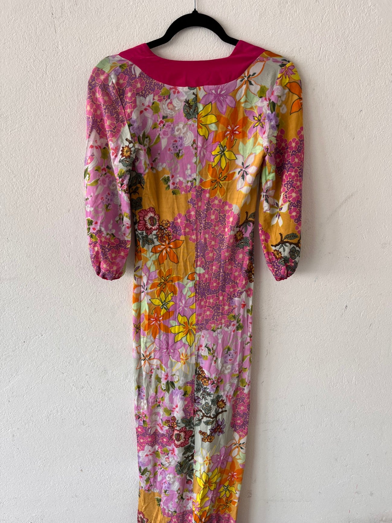 Kleid S Bunt, hauptsächlich Pink, Gelb, Grün, Orange, Weiß und Violett
