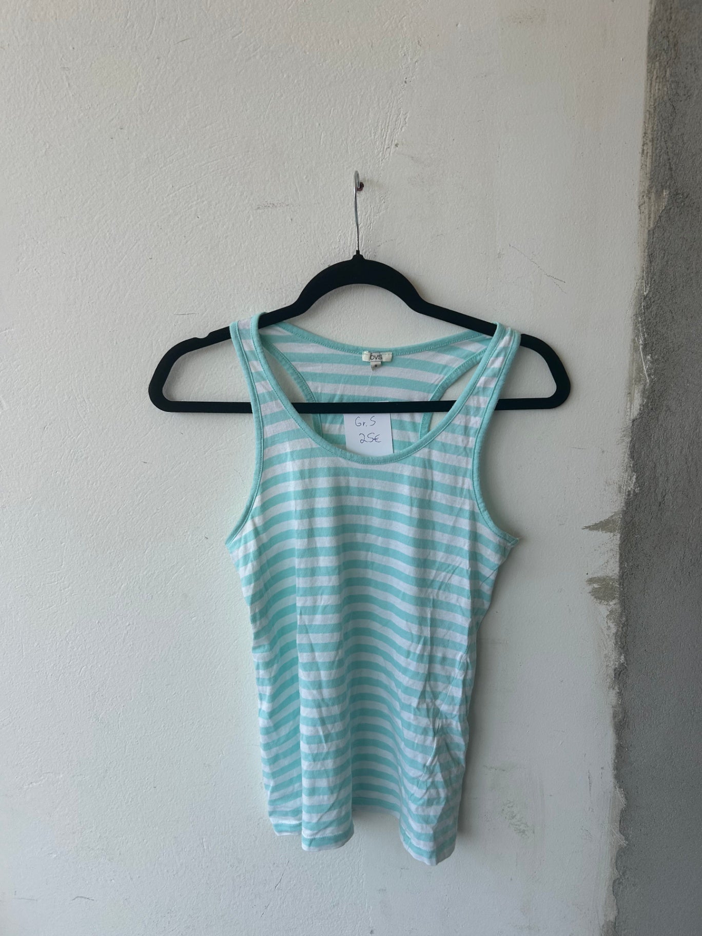 Tanktop S Hellblau, Weiß Gestreift