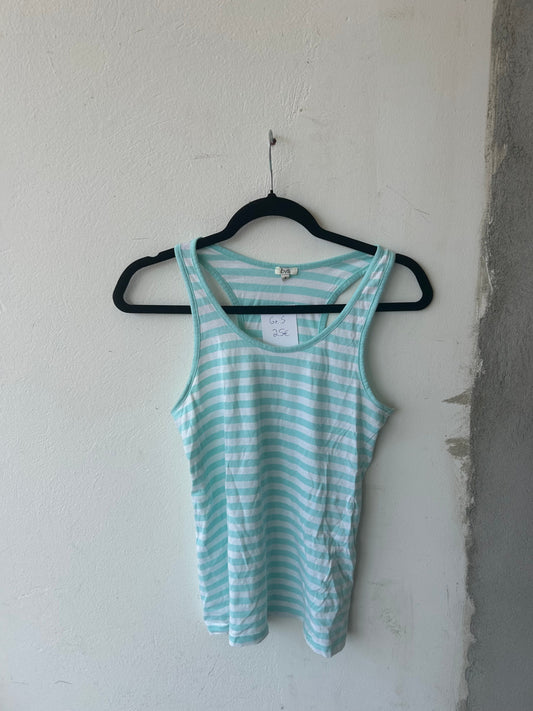Tanktop S Hellblau, Weiß Gestreift