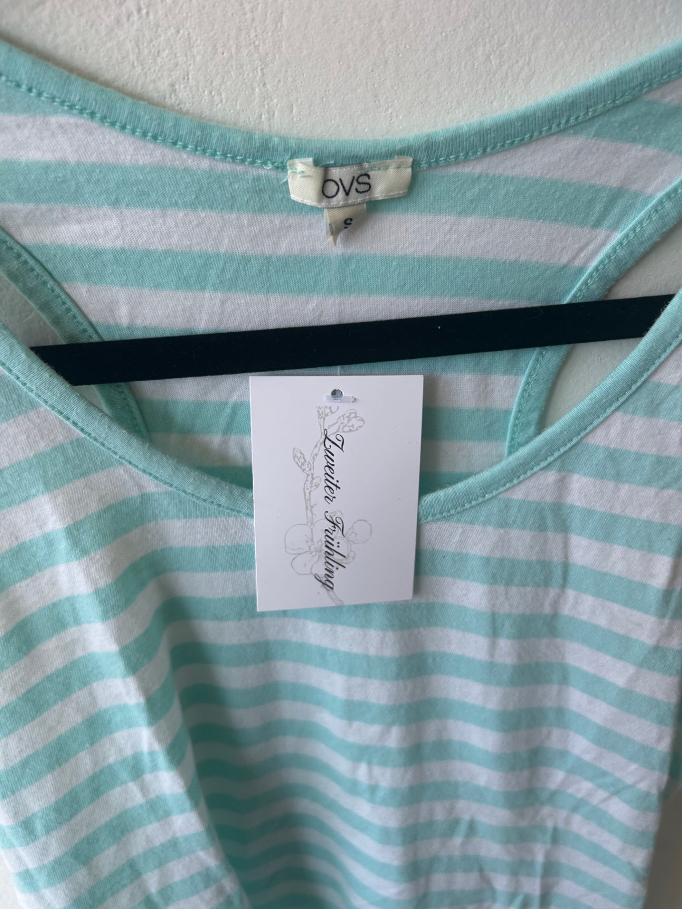 Tanktop S Hellblau, Weiß Gestreift