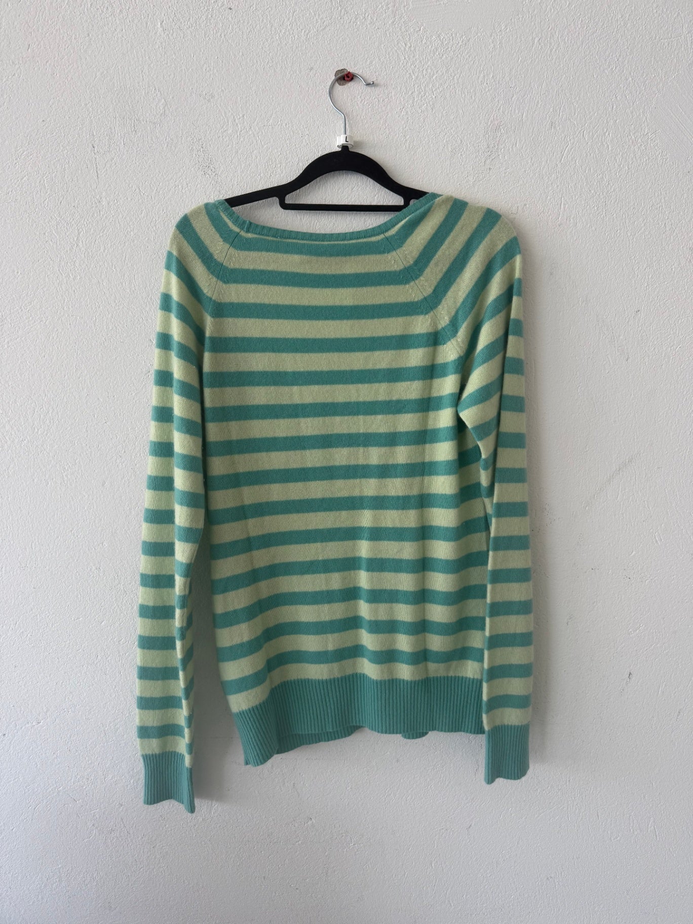 Pullover L Blaugrün, Creme
