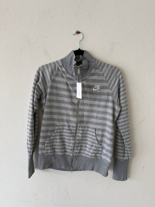 Strickjacke S Grau mit Streifen in verschiedenen Grautönen