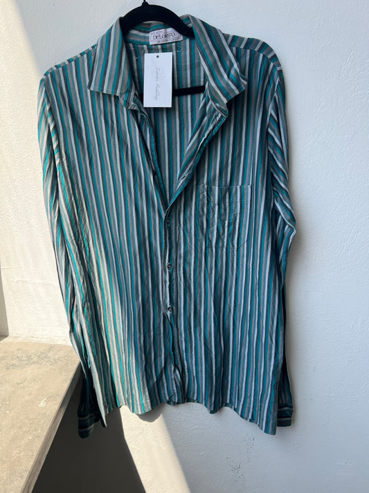 Hemd XL Blau, Grau gestreift