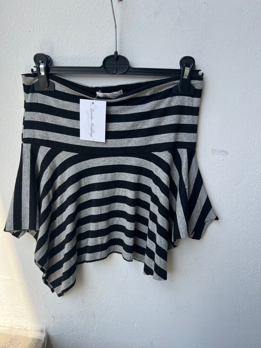Rock Schwarz Grau gestreift S 