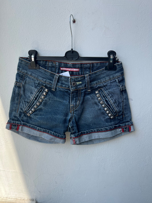 Denim Shorts mit Nieten 34