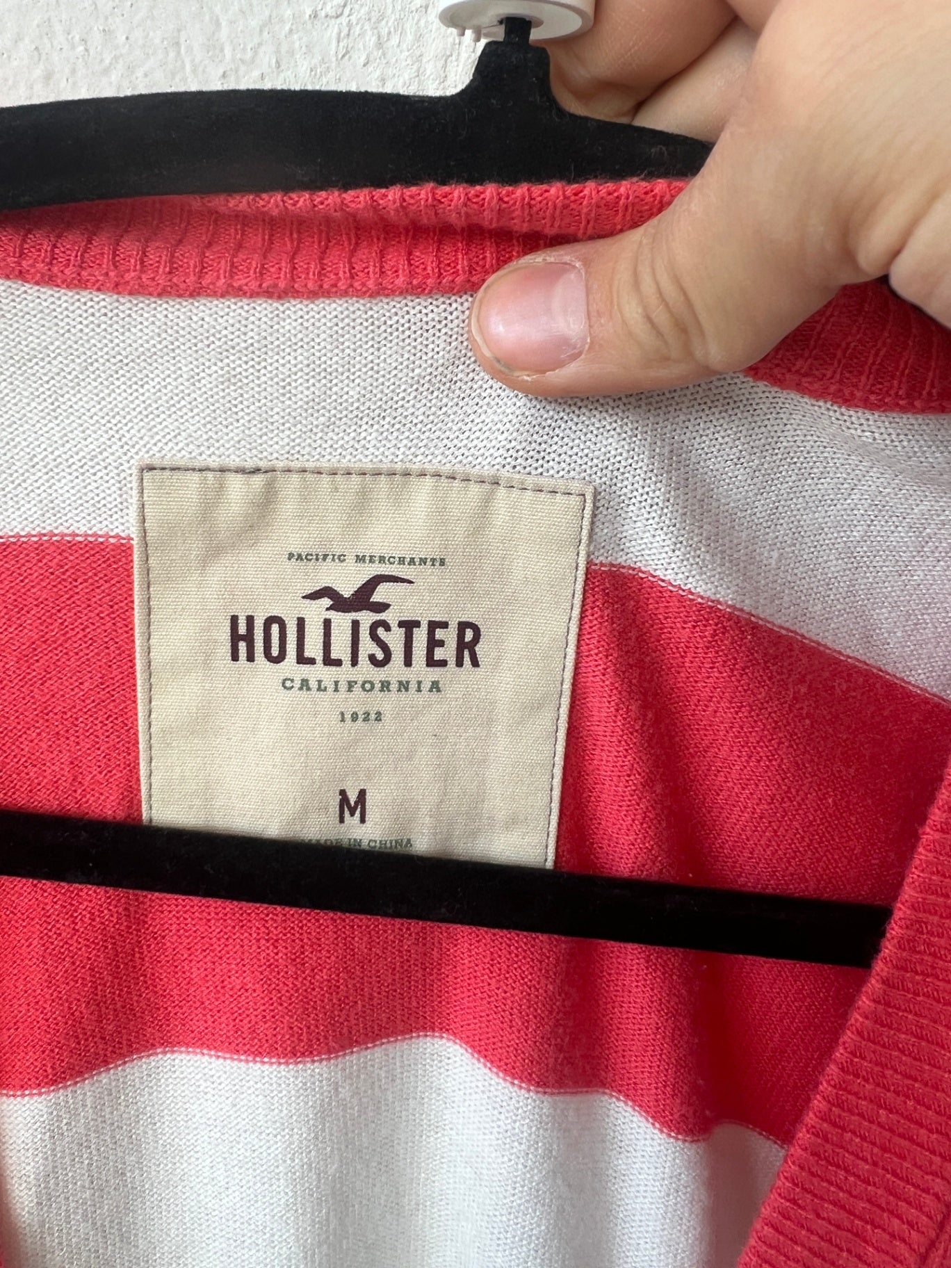 Hollister Cardigan Pink Weiß gestreift M