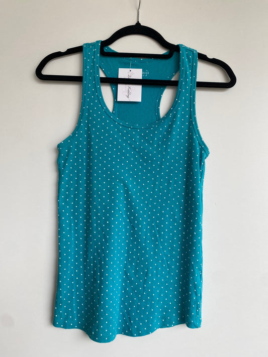 Top S Türkis mit Polka Dots
