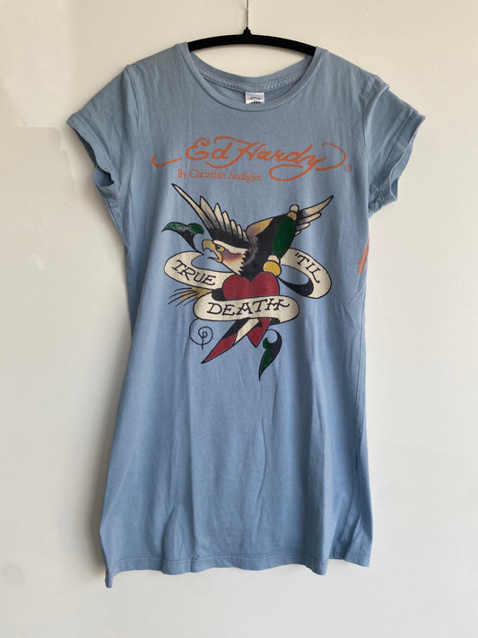 Ed Hardy T Shirt M Hellblau