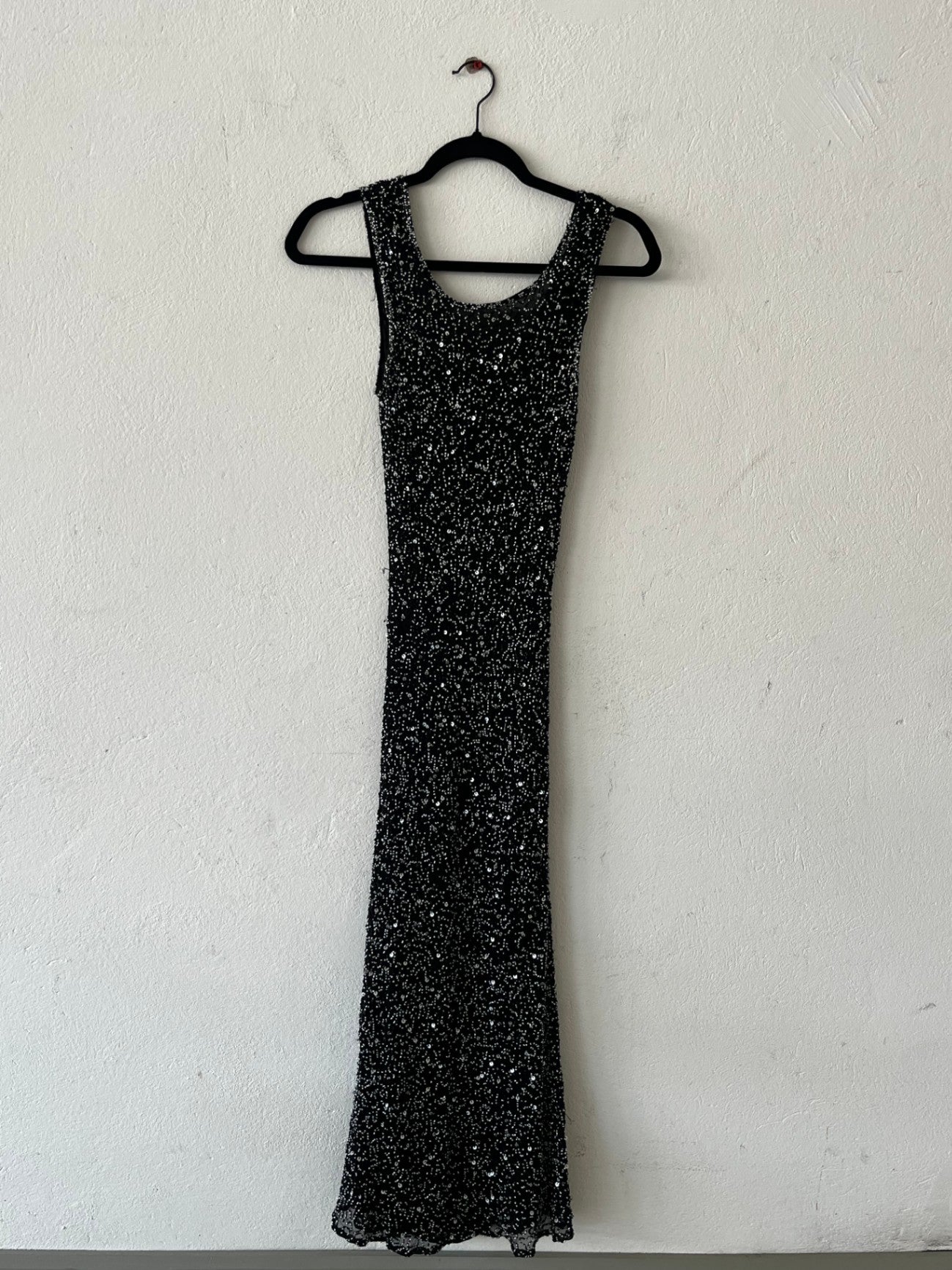 Kleid Schwarz mit silbernen Pailletten