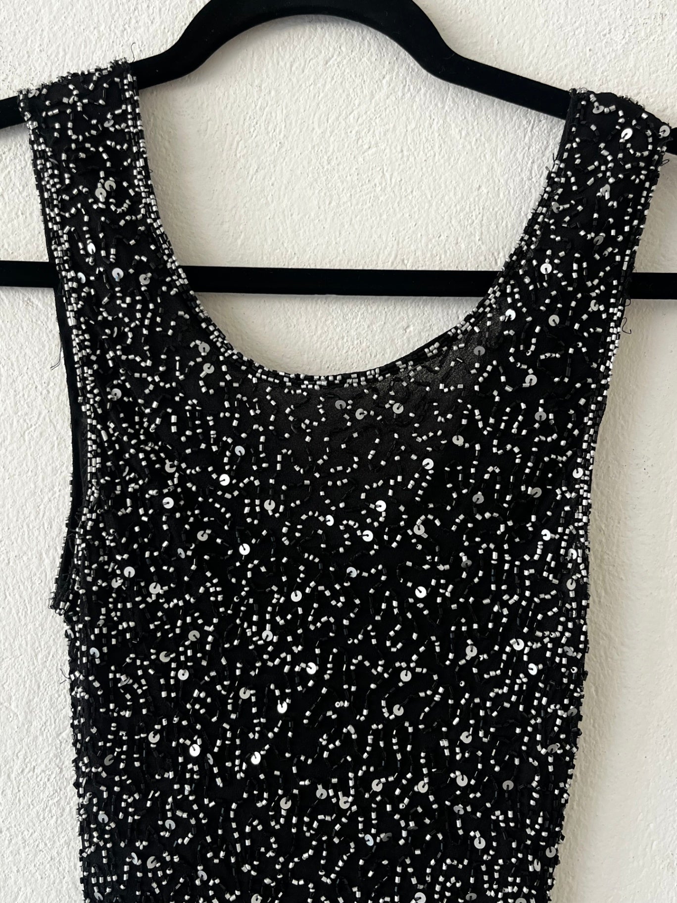 Kleid Schwarz mit silbernen Pailletten