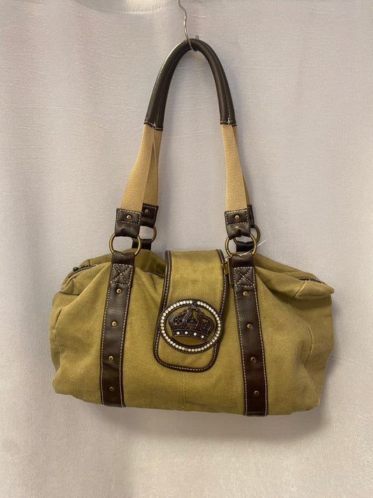 Tasche Groß Khaki mit Strasssteinen