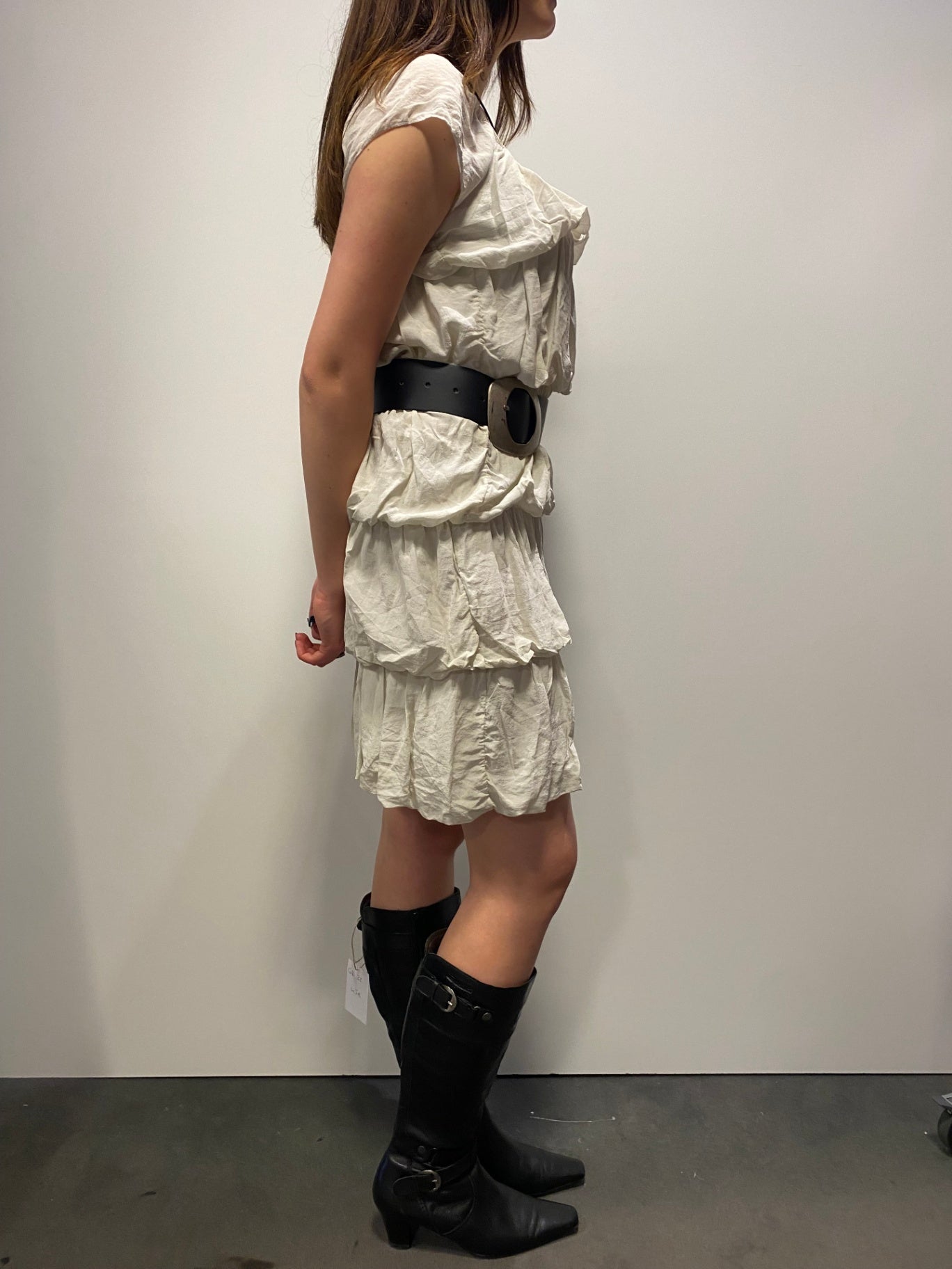Kleid (100% Seide) S Beige