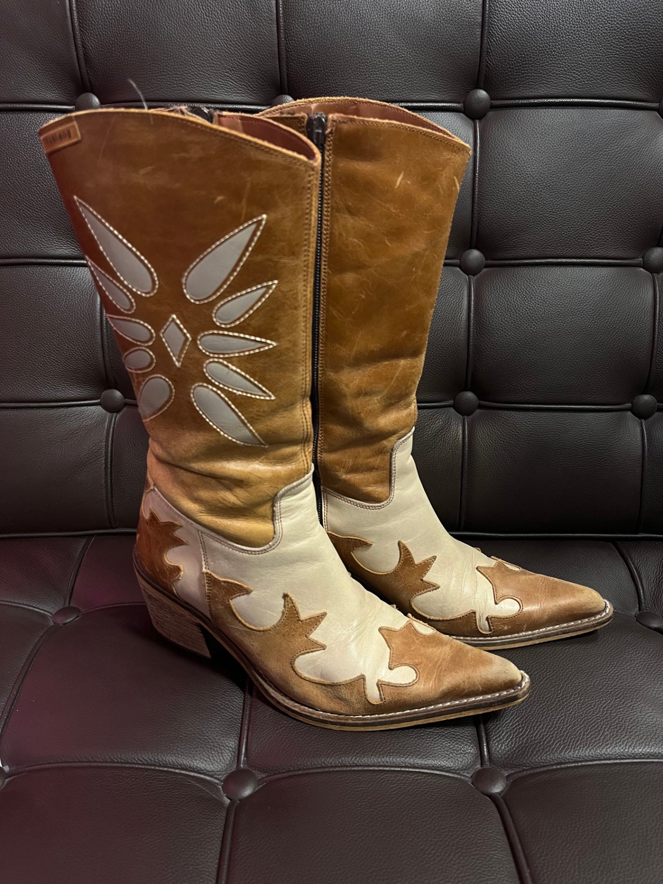 Cowboystiefel 38 Braun und Beige