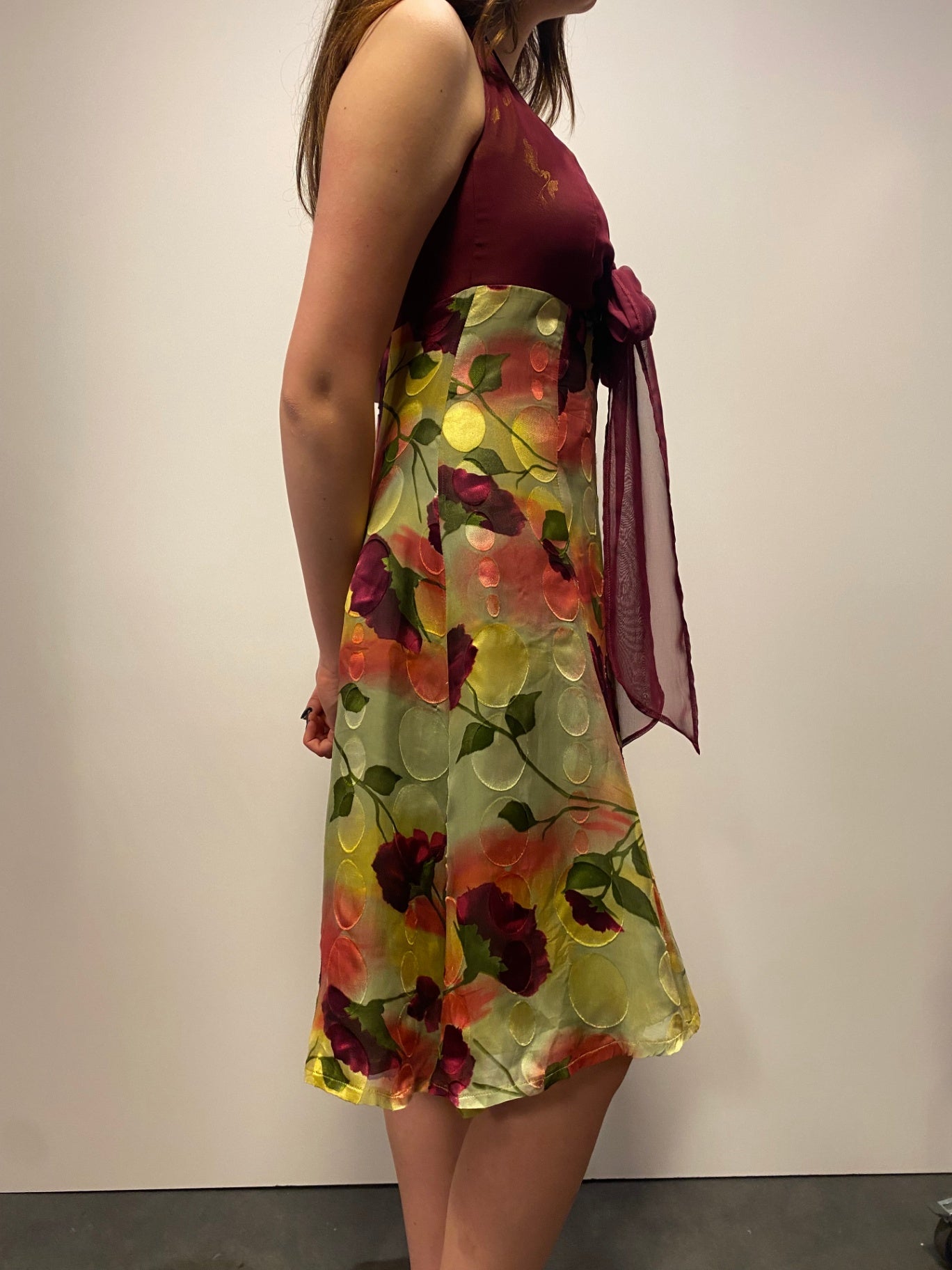 Kleid Neckholder S Rot, grün