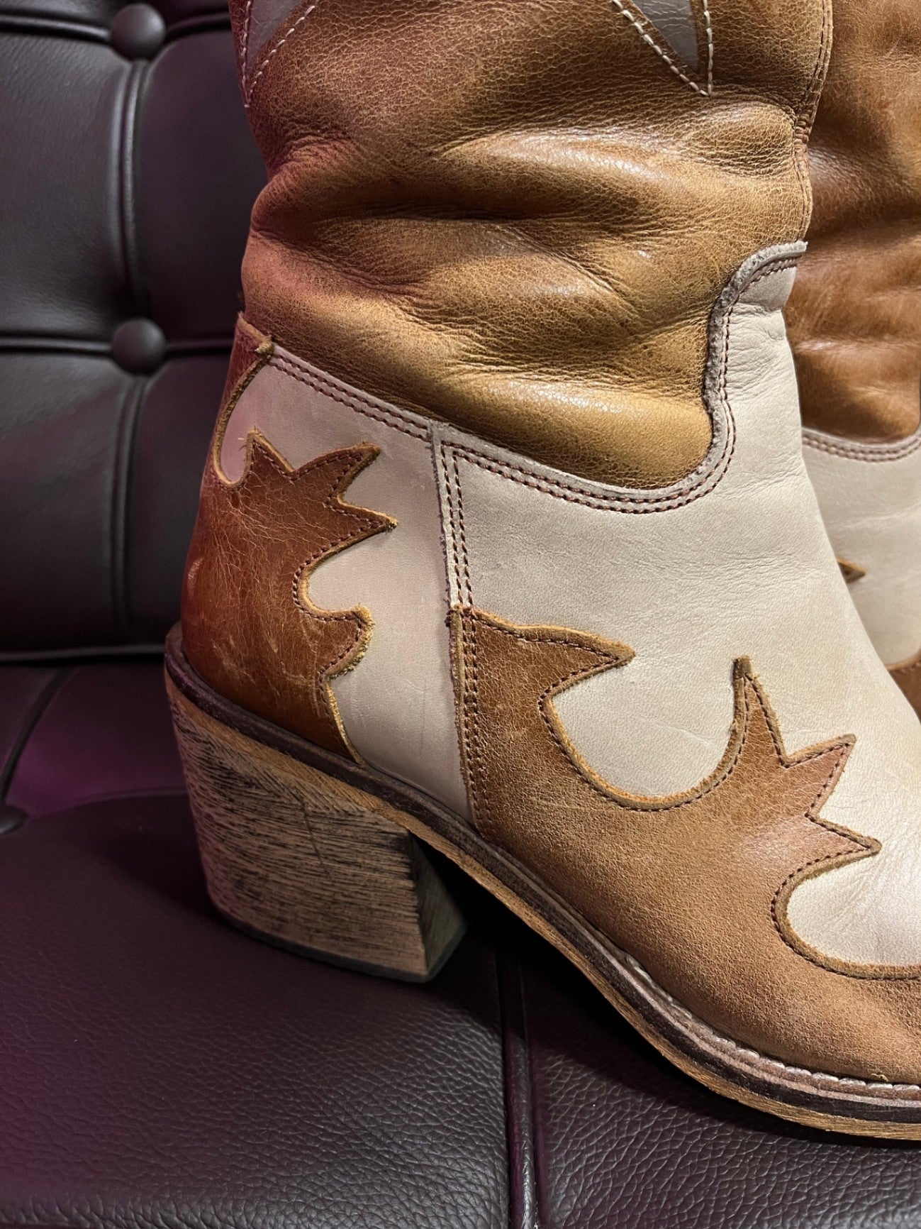 Cowboystiefel 38 Braun und Beige