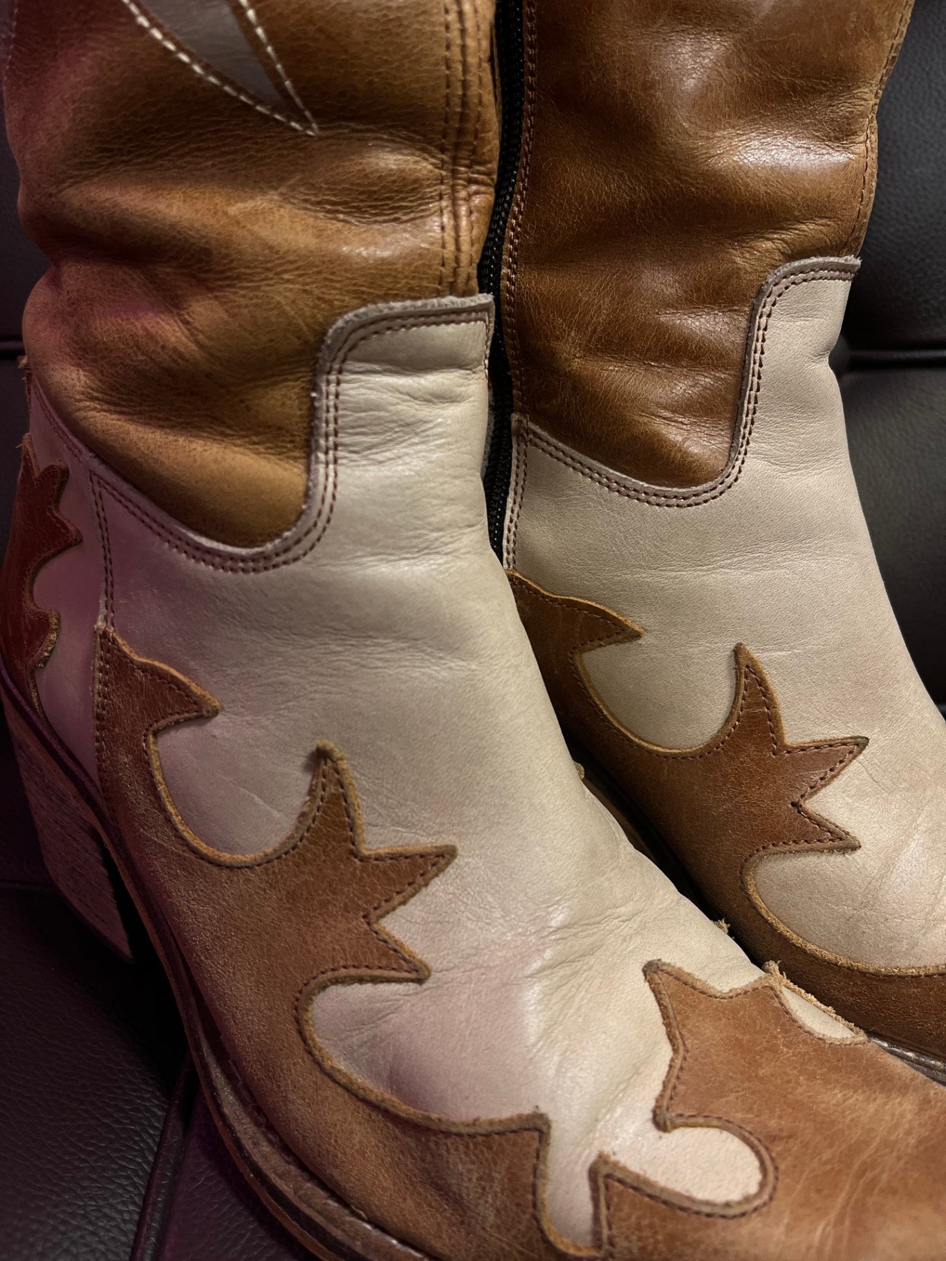 Cowboystiefel 38 Braun und Beige