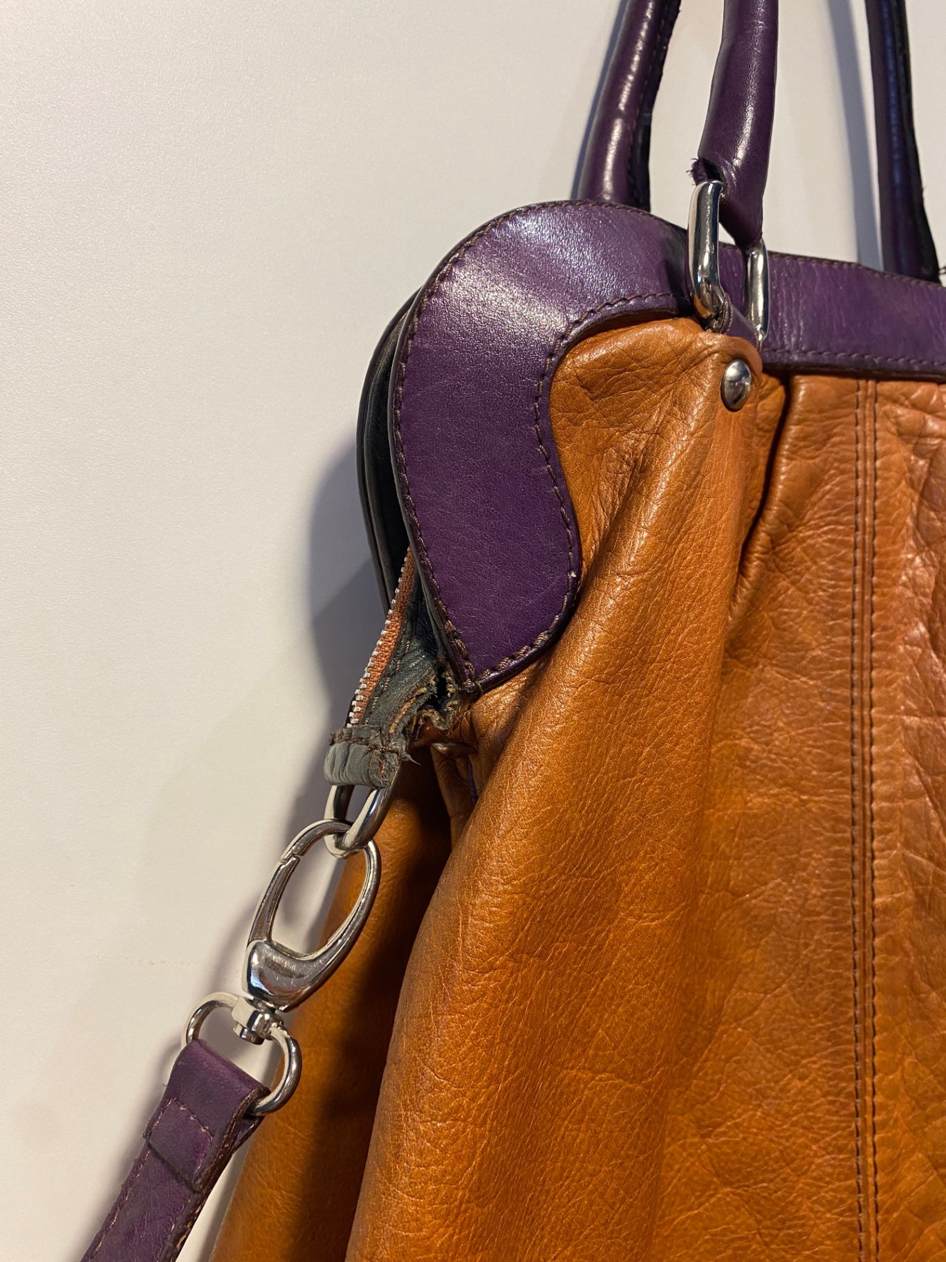 Tasche Braun, Lila, Pink