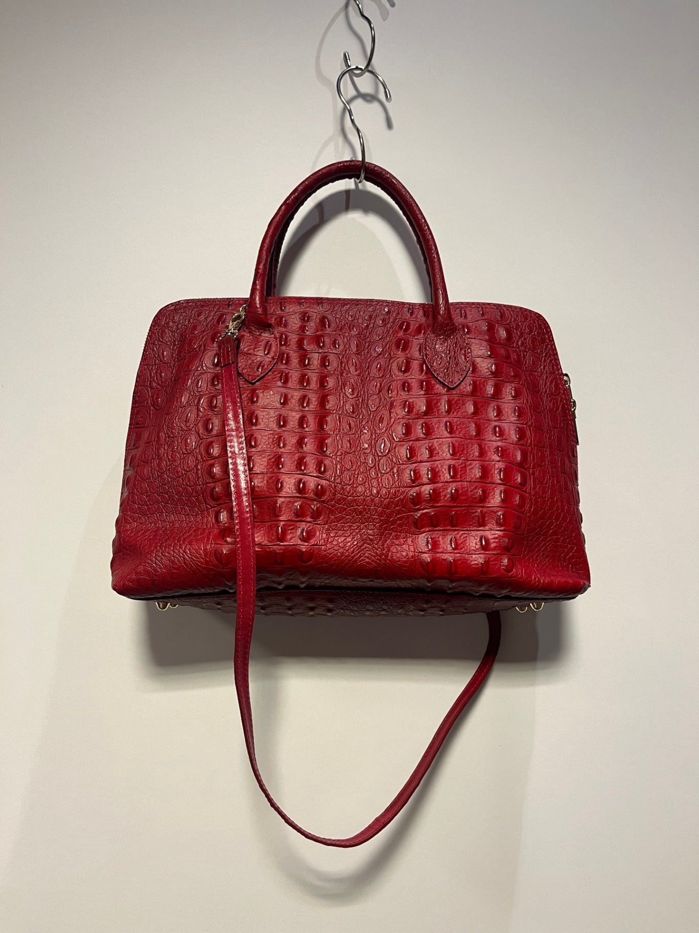 Tasche Rot mit Kroko-Optik