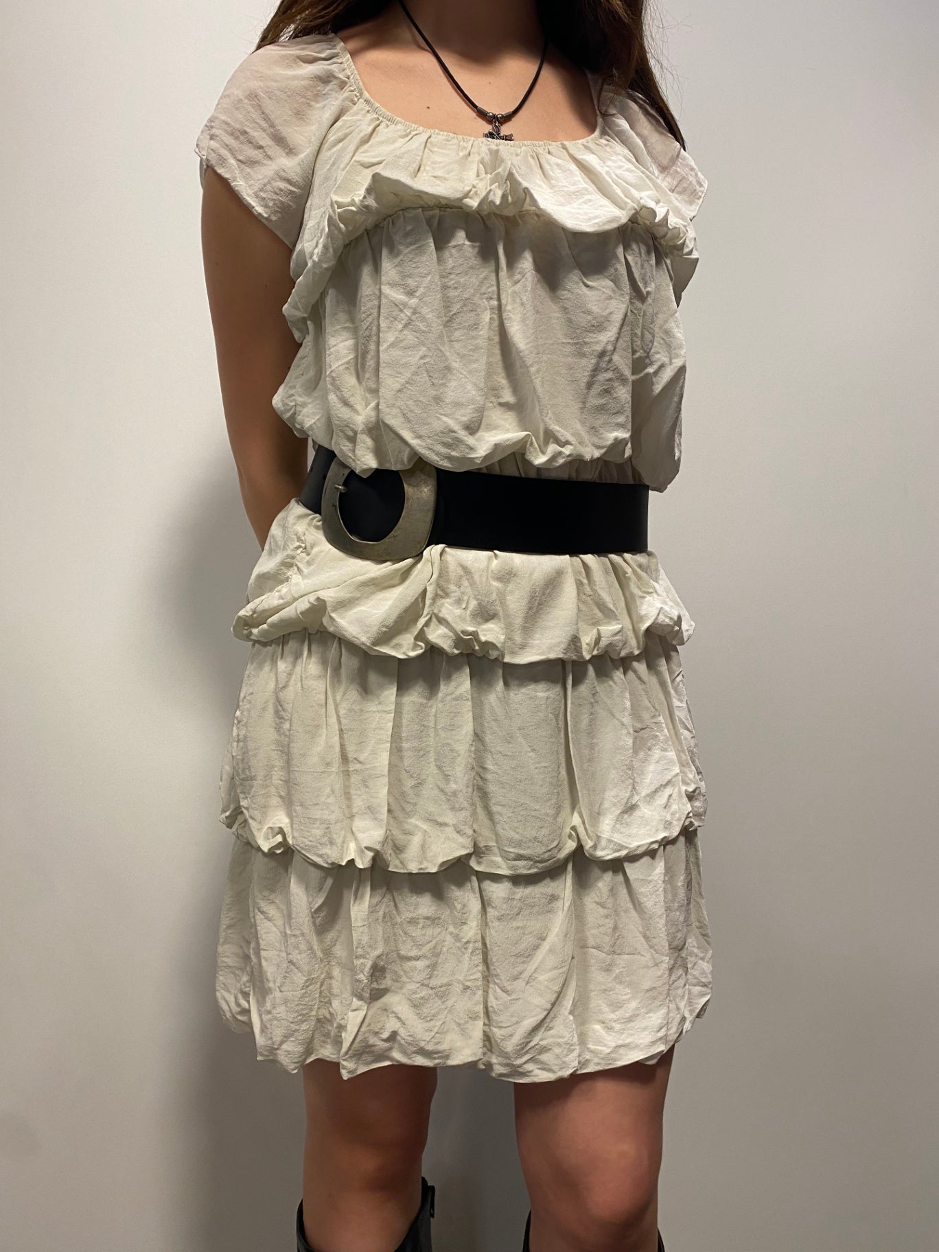 Kleid (100% Seide) S Beige