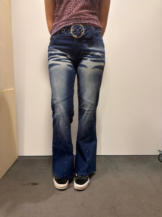 Jeans S Blau mit Gürtelschnalle