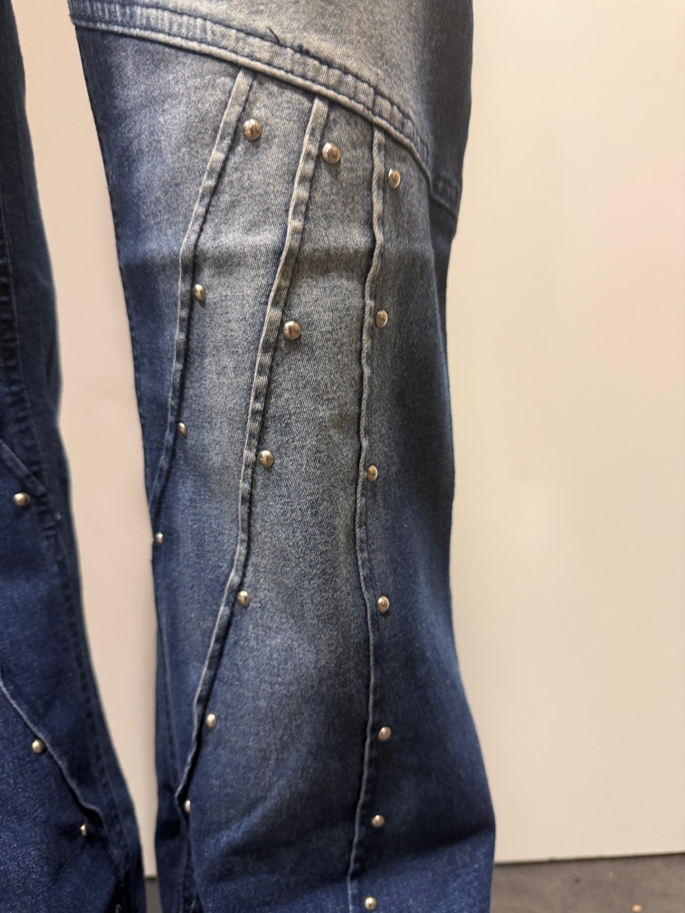 Jeans S Blau mit Gürtelschnalle