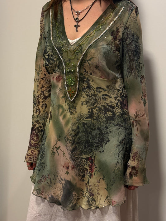 Bluse XL Multicolor (Grün, Schwarz, Beige, Rot und andere Farbtöne)