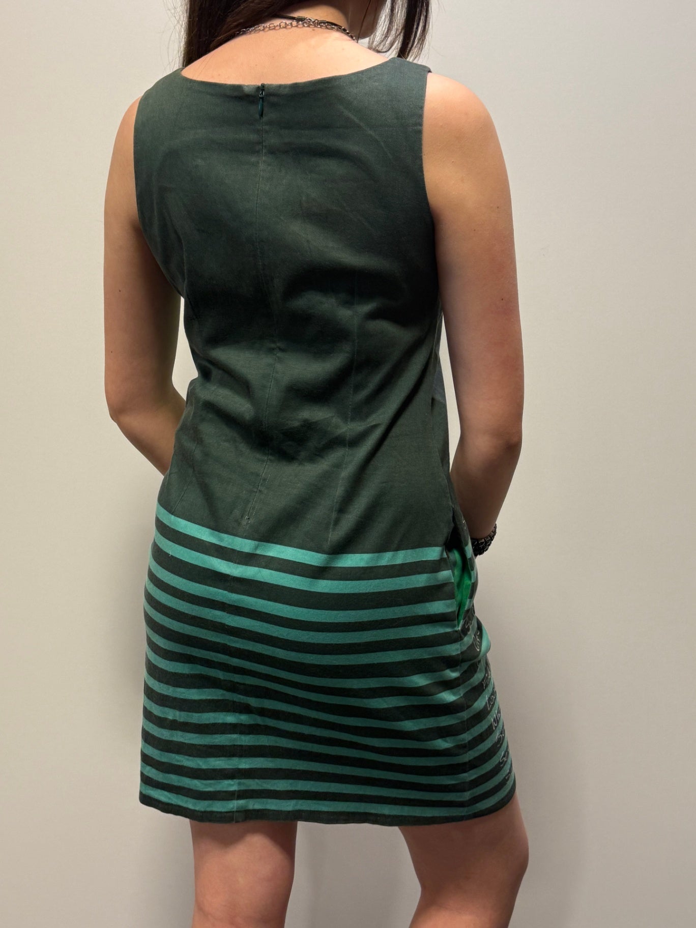 Kleid S Grün, Schwarz, Türkis, Weiß
