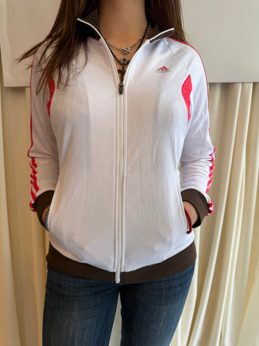 adidas Jacke S Weiß mit Rot-Details