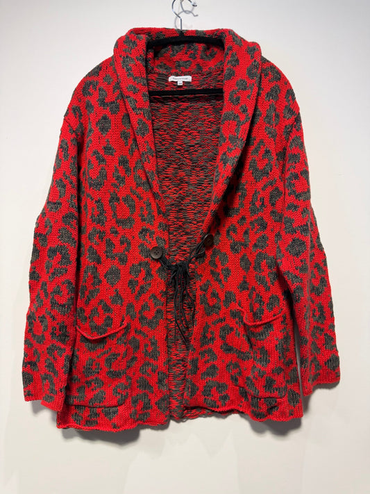 surface to air Strickjacke 34 Rot und Schwarz