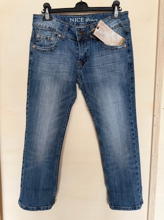 NICE Denim Jeans 28 Blau mit Glitzersteinen