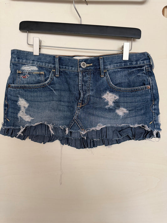 Hollister Jeansrock W26 Blau