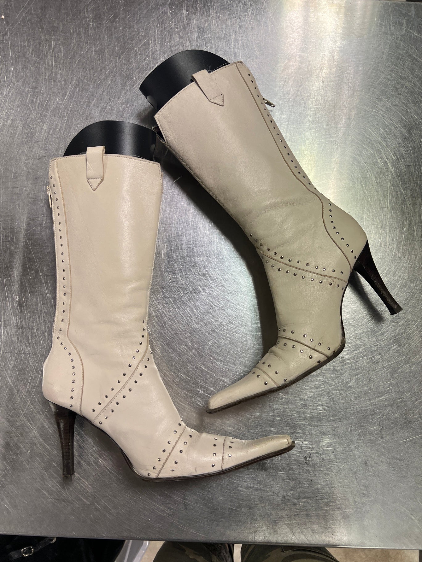 Stiefel aus Leder in Beige 37 37 Beige