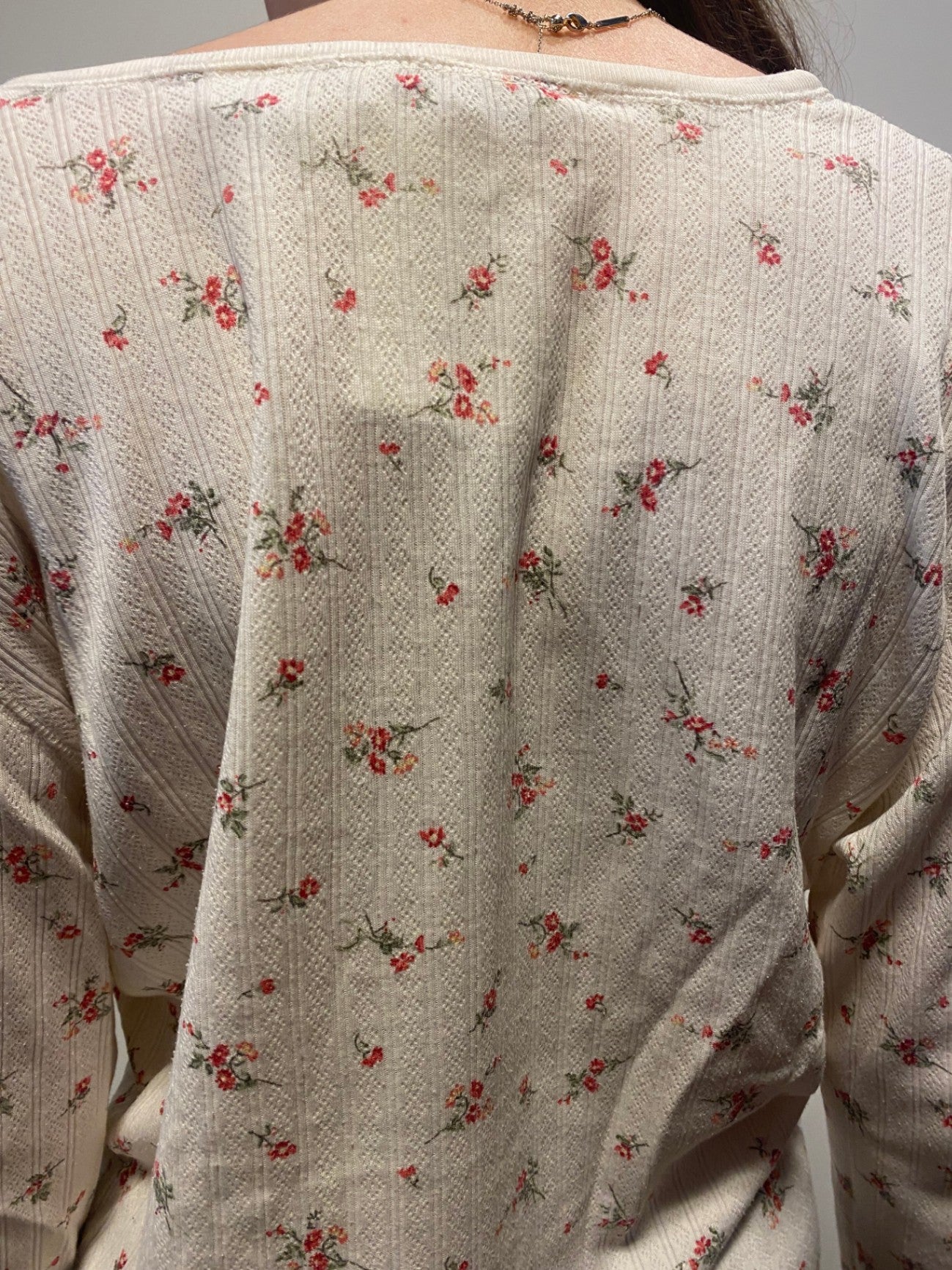 Longsleeve M Beige mit Florals
