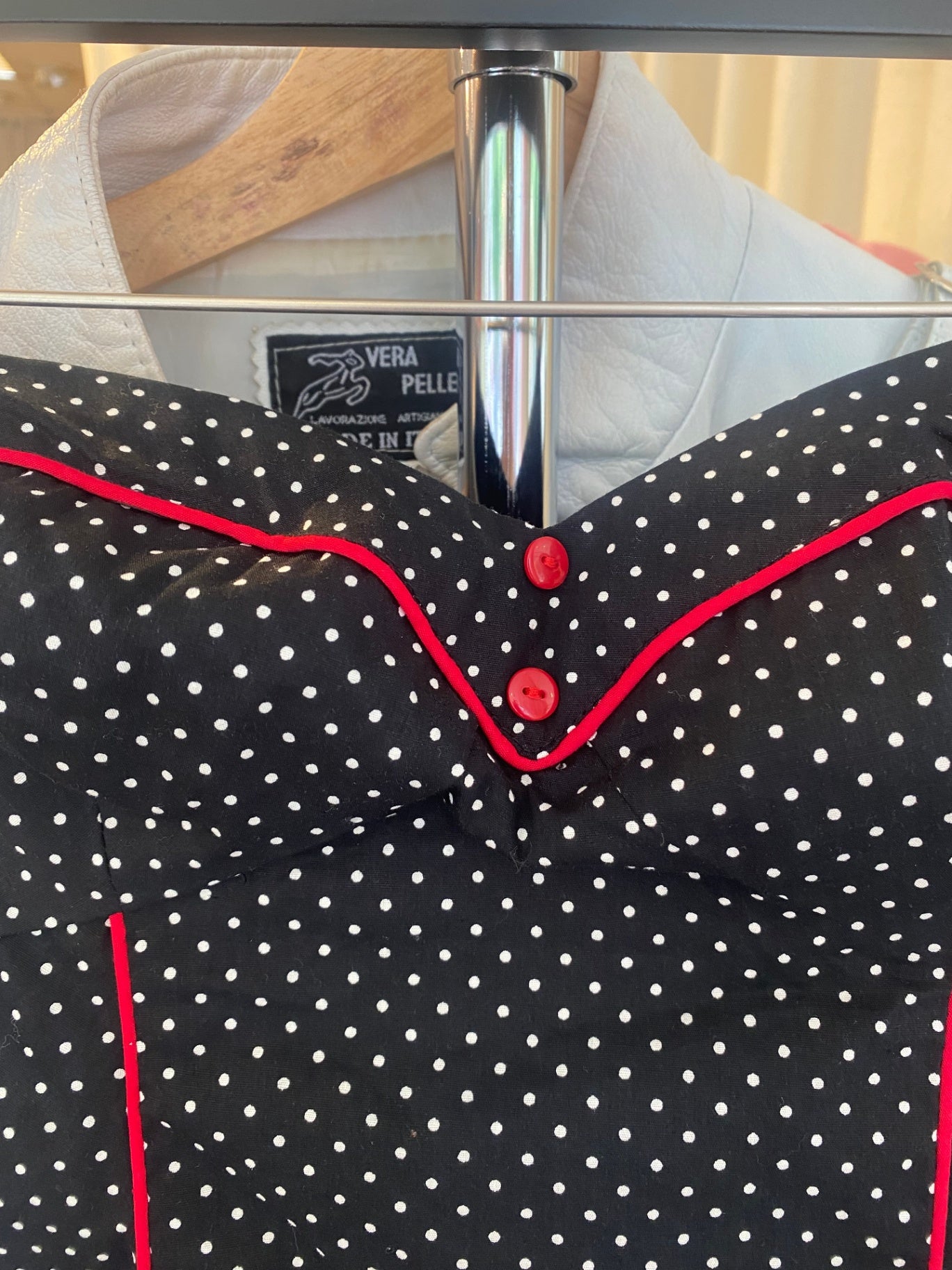 Bandeau Top S Schwarz mit weißen Punkten