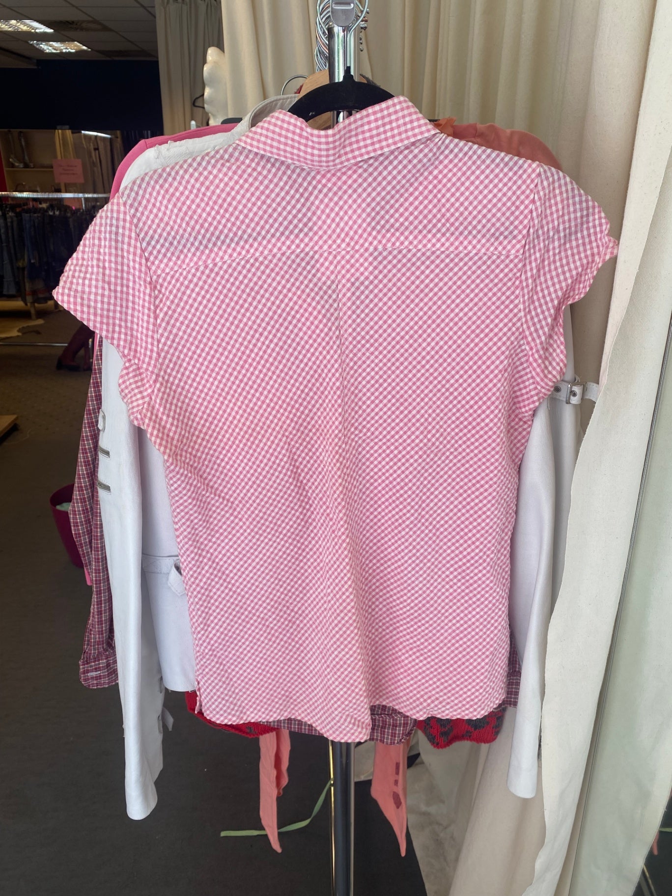 Bluse S Rot und Weiß kariert
