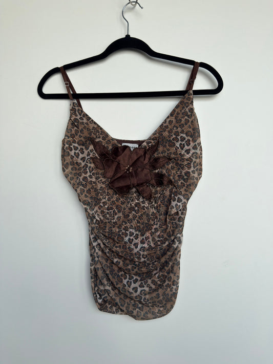 Top s Braun mit Leopardenmuster
